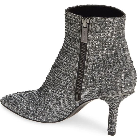 Michael Kors Katerina Black Silver Stud Crystal Embellished Bootie Sz 10 NEW - Picture 2 of 8